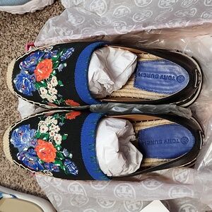 Tory Burch Daisy Slip-On Trainer Navy Tea Rose/Perfect Black Size 8